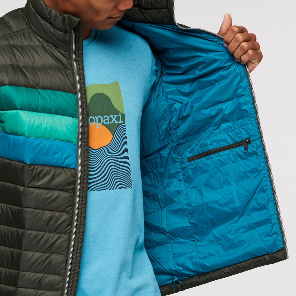 Fuego Down Jacket - Men's, Woods Stripes, Model Jason