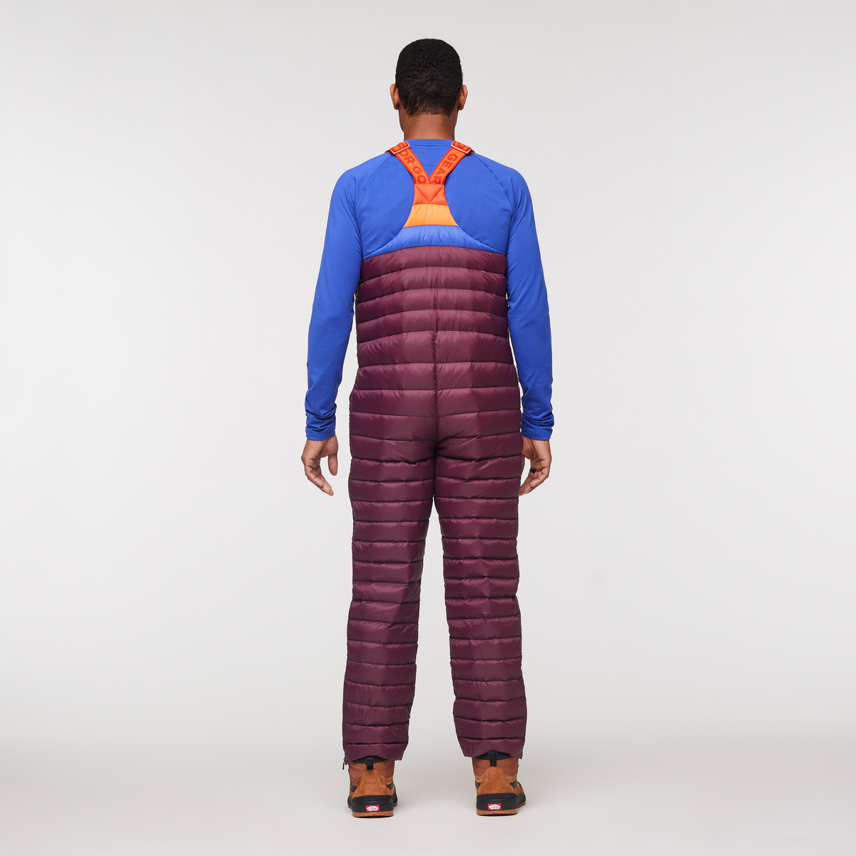 Fuego Down Overall - Men's, Wine Stripes, Model Jason