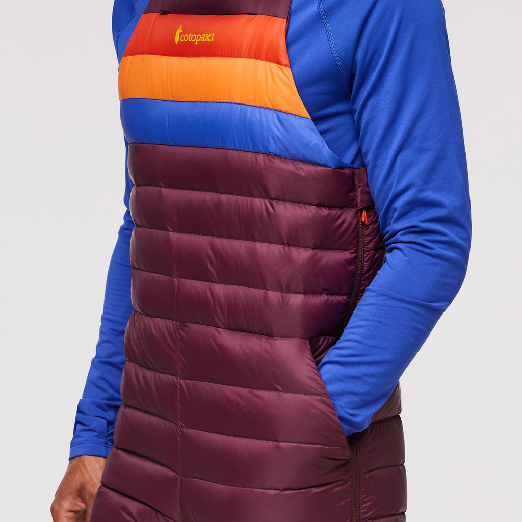 Fuego Down Overall - Men's, Wine Stripes, Model Jason