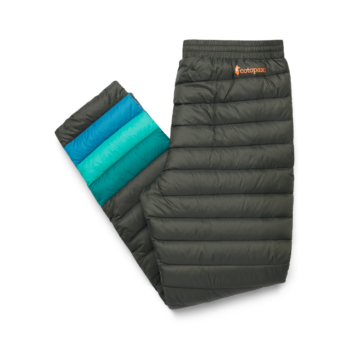 Fuego Down Pant - Men's, Woods Stripes, Model Jason