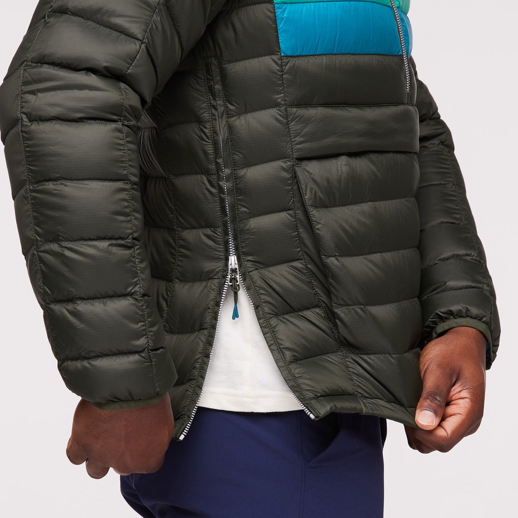 Fuego Down Pullover - Men's, Woods Stripes, Model Jeremy