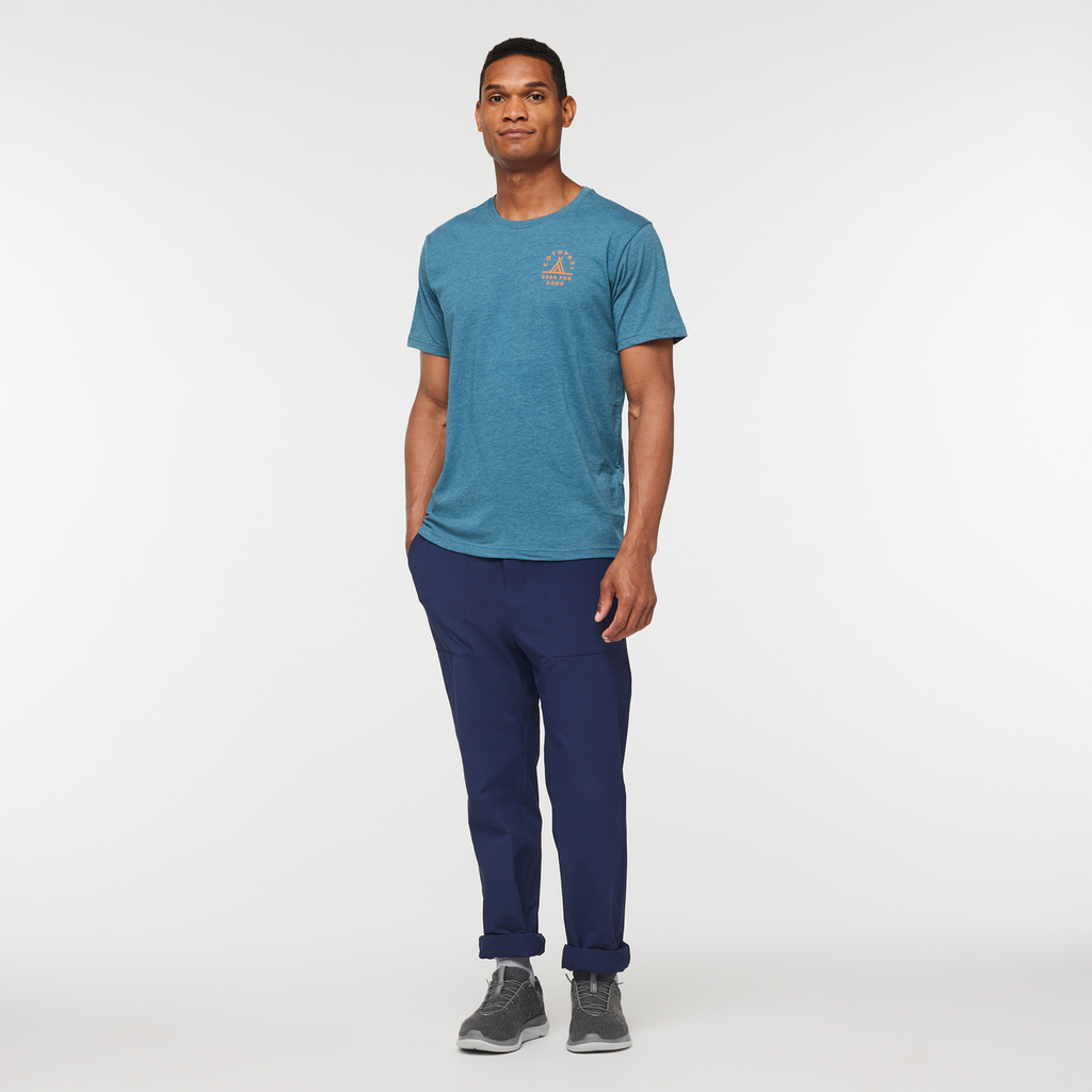 Llama Map Organic T-Shirt - Men's, Blue Spruce, Model Jason