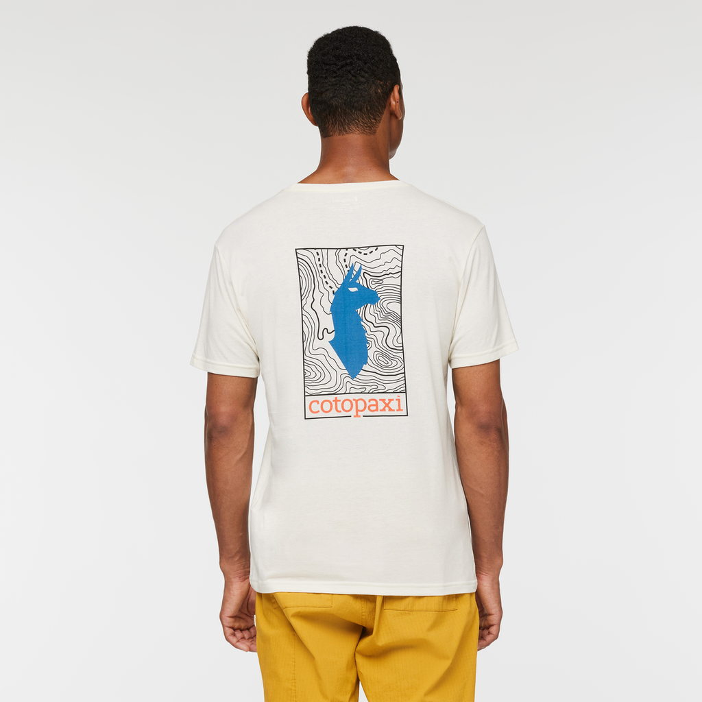 Llama Map Organic T-Shirt - Men's, Bone, Model Jason
