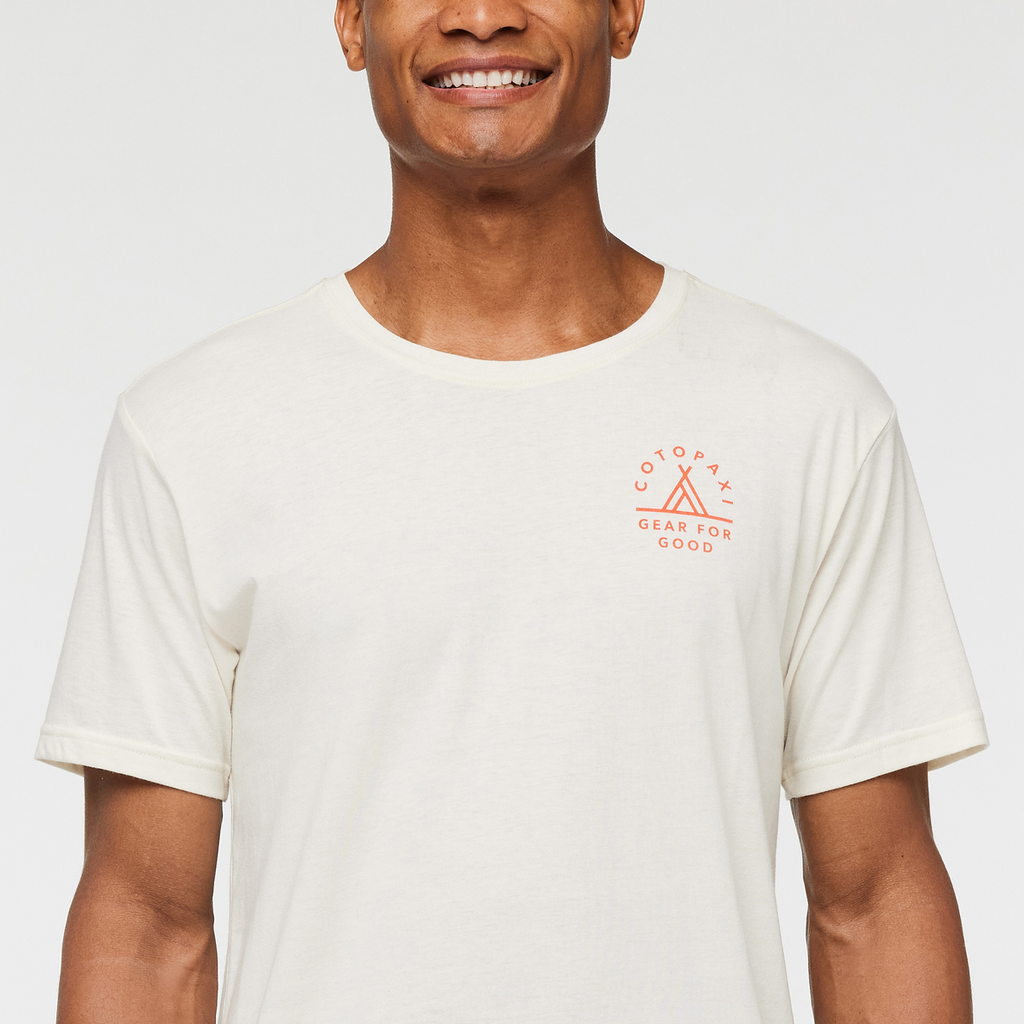 Llama Map Organic T-Shirt - Men's, Bone, Model Jason