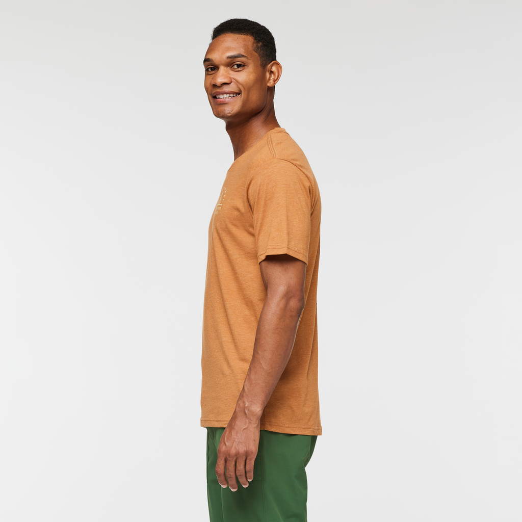 Llama Map Organic T-Shirt - Men's, Saddle, Model Jason
