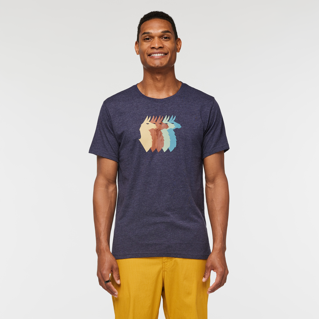 Llama Sequence Organic T-Shirt - Men's, Maritime, Model Jason