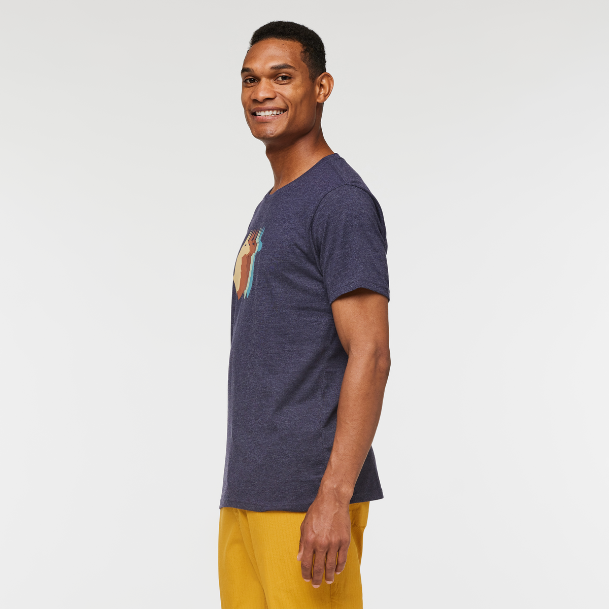 Llama Sequence Organic T-Shirt - Men's, Maritime, Model Jason