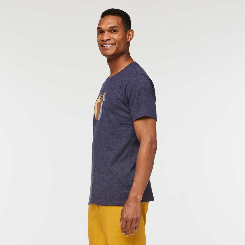 Llama Sequence Organic T-Shirt - Men's, Maritime, Model Jason