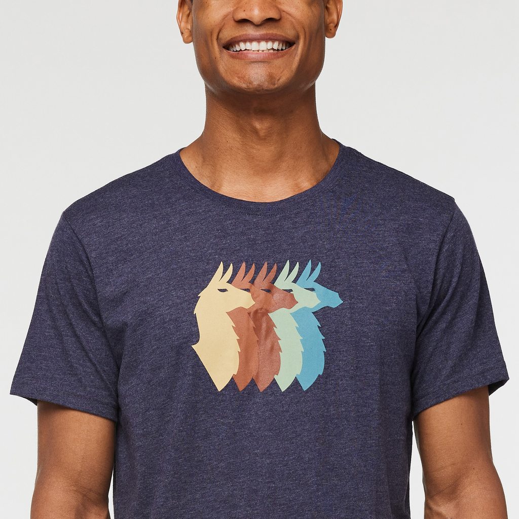 Llama Sequence Organic T-Shirt - Men's, Maritime, Model Jason