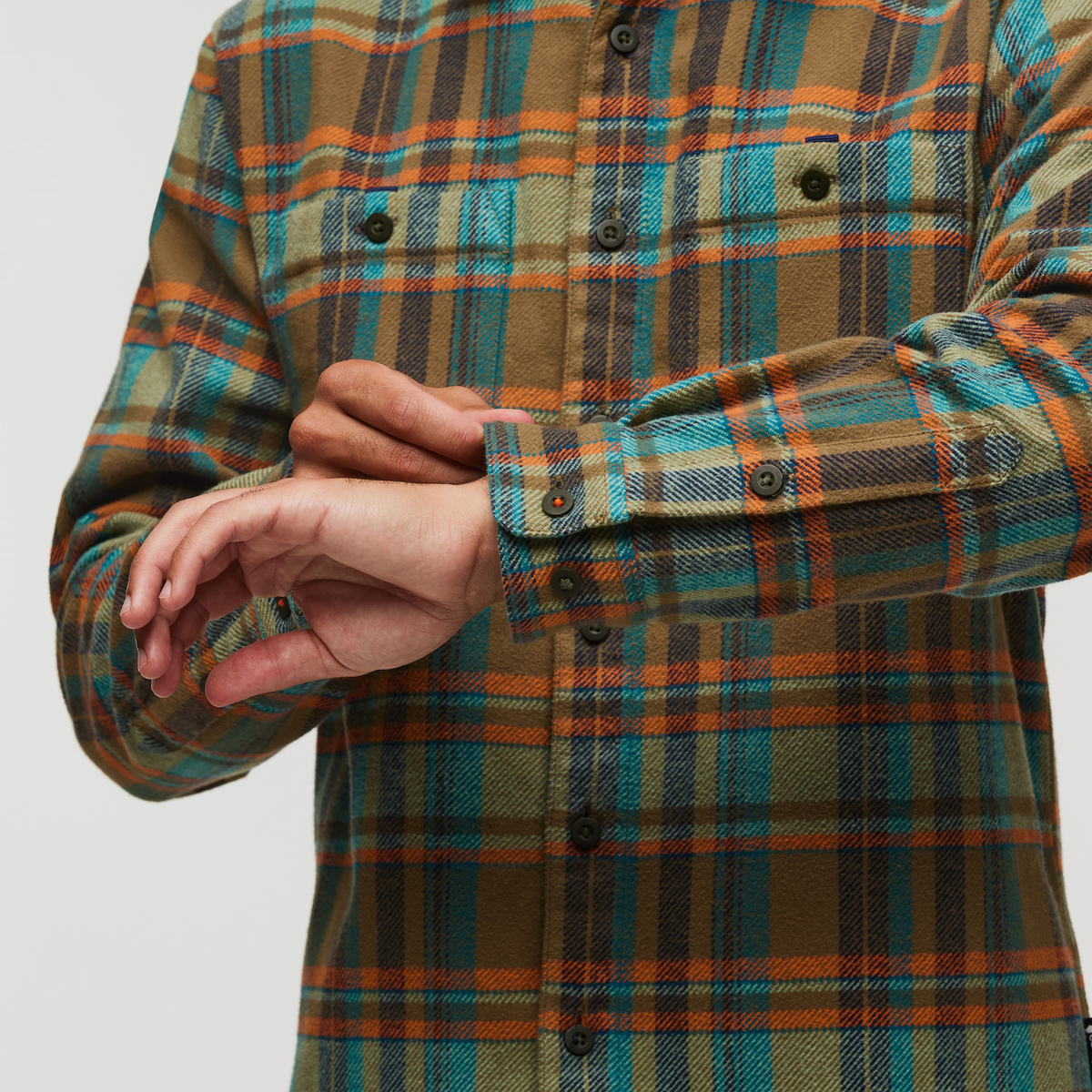 Mero Organic Flannel Shirt - Men's, Oak Plaid, Model Alex