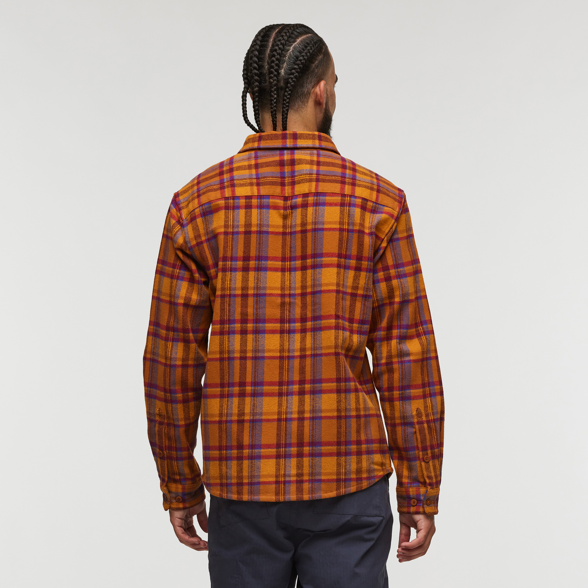 Mero Organic Flannel Shirt - Men's, Sienna Plaid, Model Alex