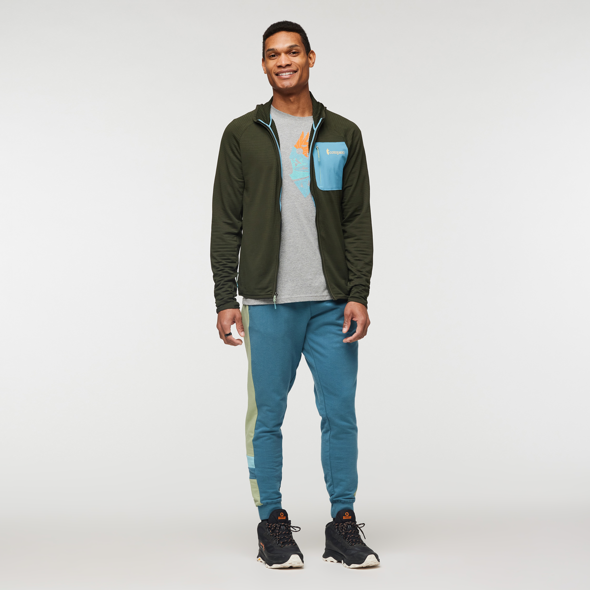 Otero Fleece Full-Zip Hooded Jacket - Men's, Woods, Model Jason