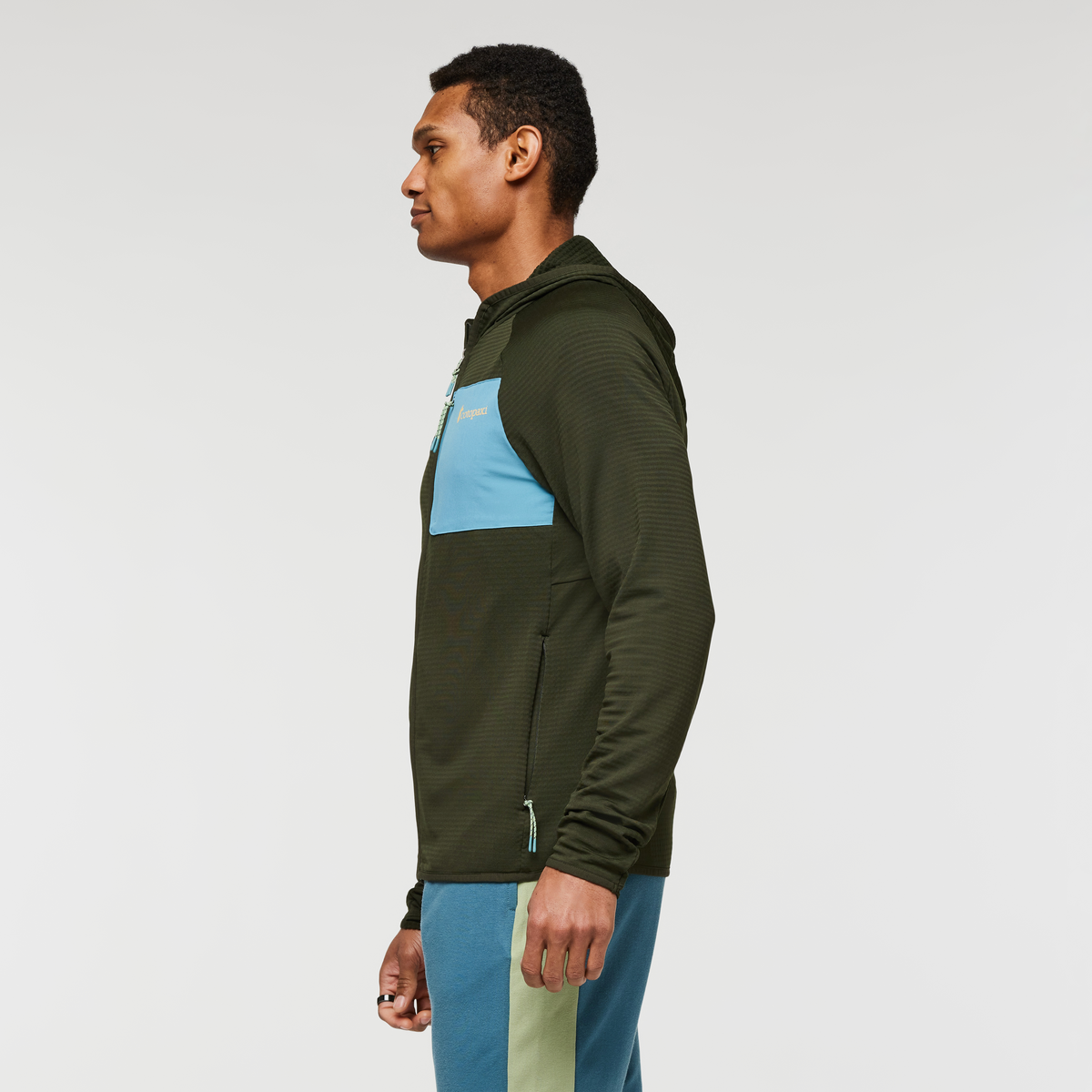 Otero Fleece Full-Zip Hooded Jacket - Men's, Woods, Model Jason