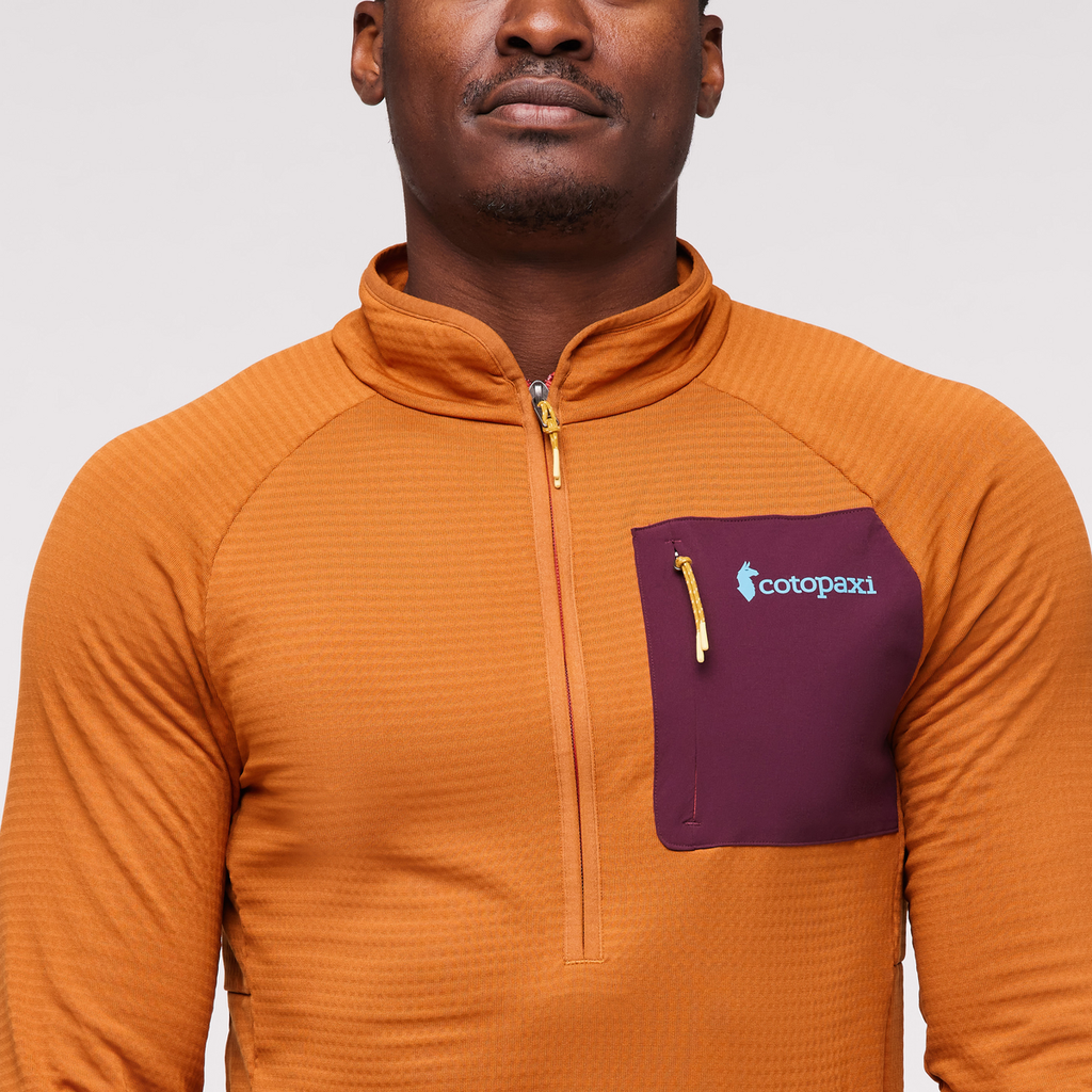 Otero Fleece Half-Zip Pullover - Men's, Sienna, Model Jeremy