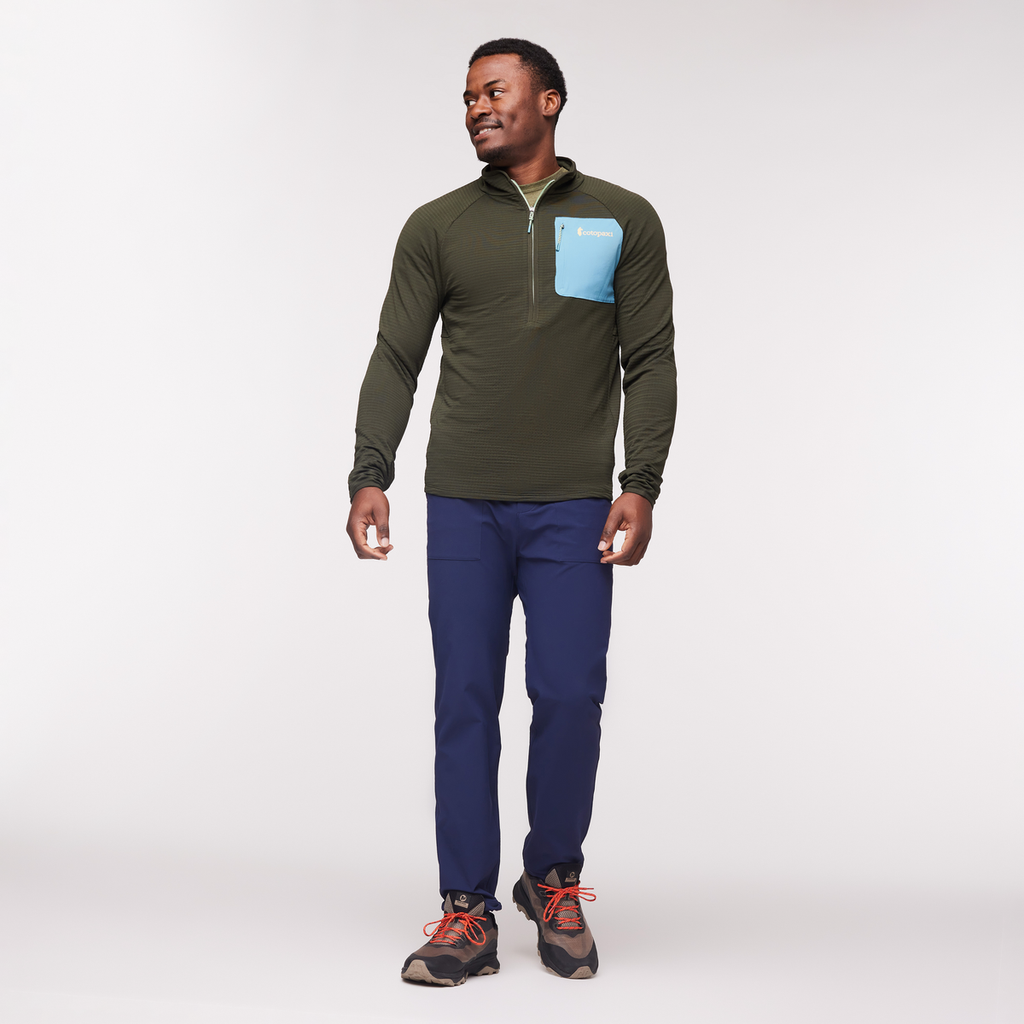 Otero Fleece Half-Zip Pullover - Men's, Woods, Model Jeremy
