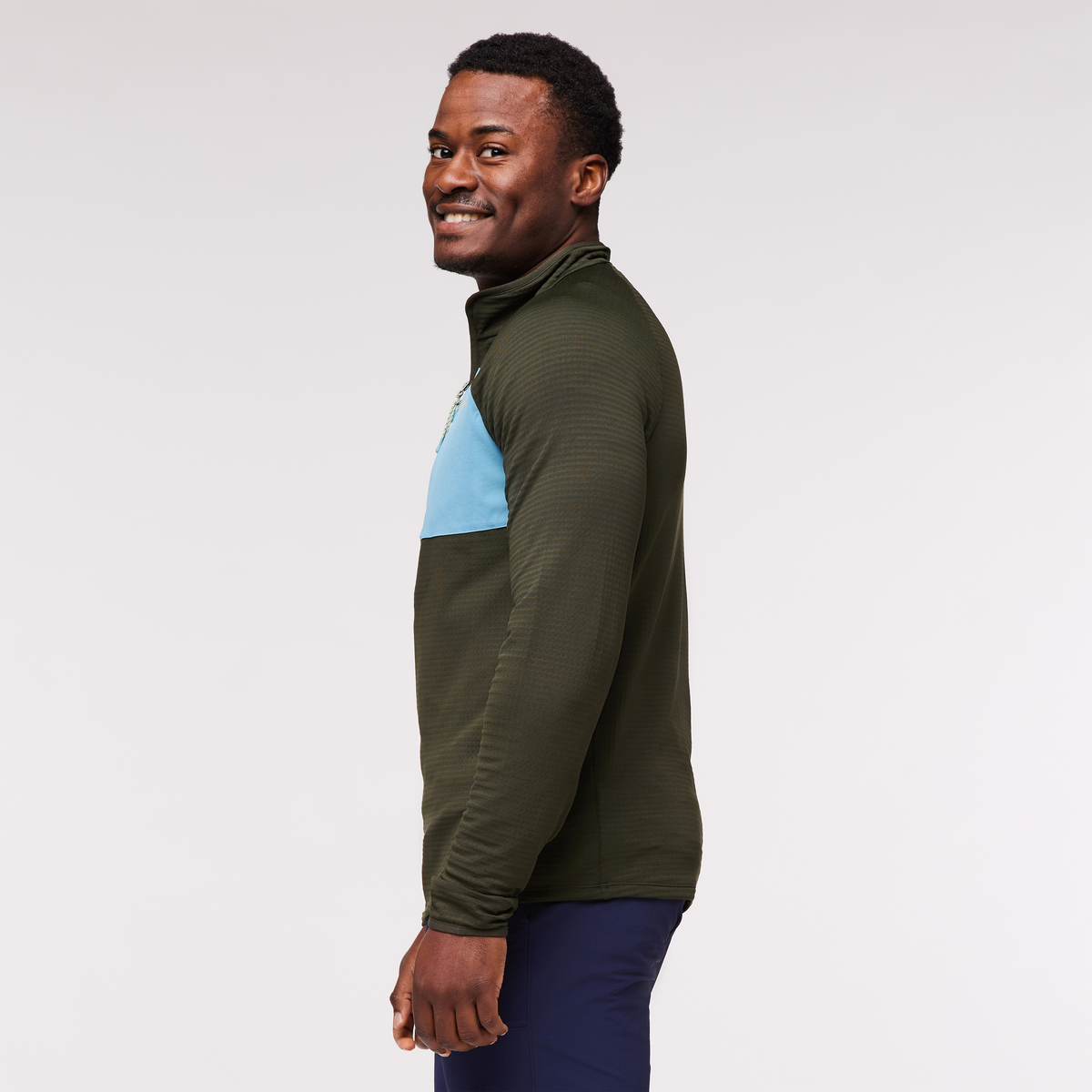 Otero Fleece Half-Zip Pullover - Men's, Woods, Model Jeremy