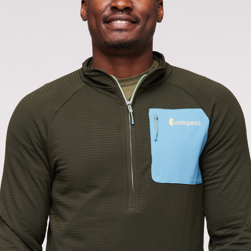 Otero Fleece Half-Zip Pullover - Men's, Woods, Model Jeremy