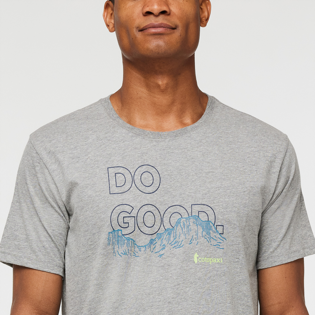Rising Do Good Organic T-Shirt - Men's, Heather Grey, Model Jason
