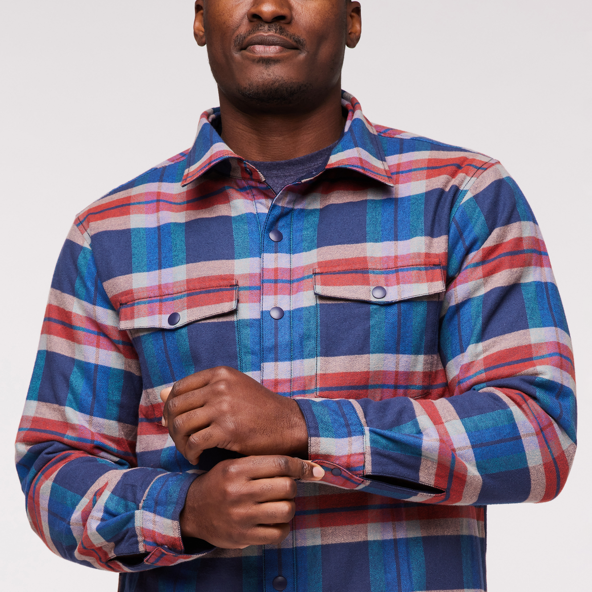 Salto Insulated Flannel Jacket - Men's, Ink Plaid, Model Jeremy