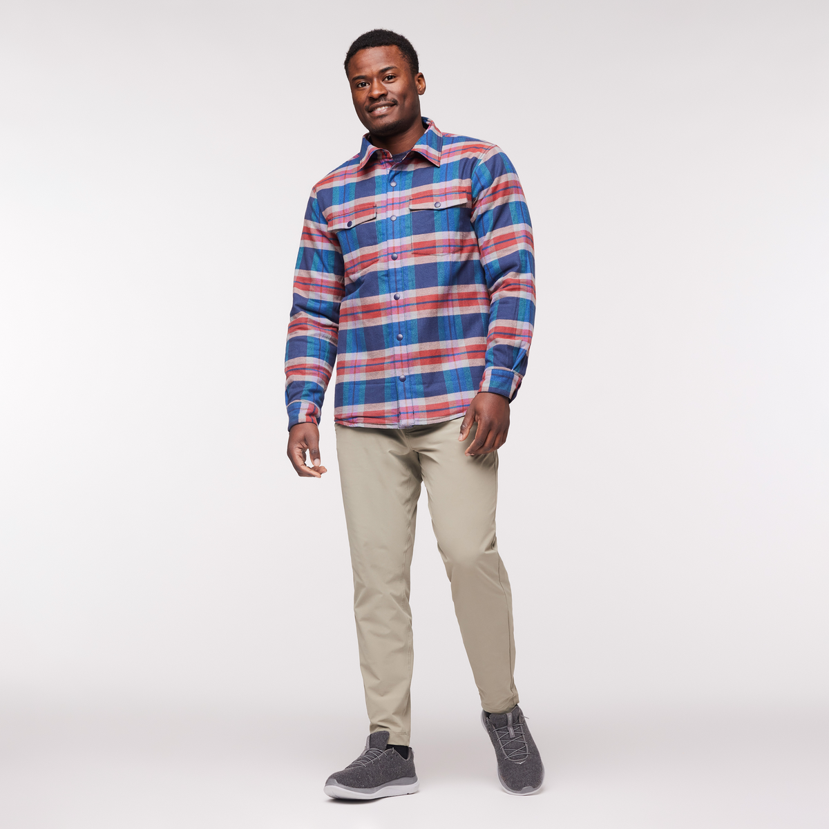 Salto Insulated Flannel Jacket - Men's, Ink Plaid, Model Jeremy