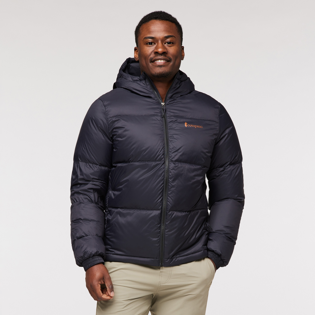 Solazo Hooded Down Jacket - Men's, Black, Model Jeremy
