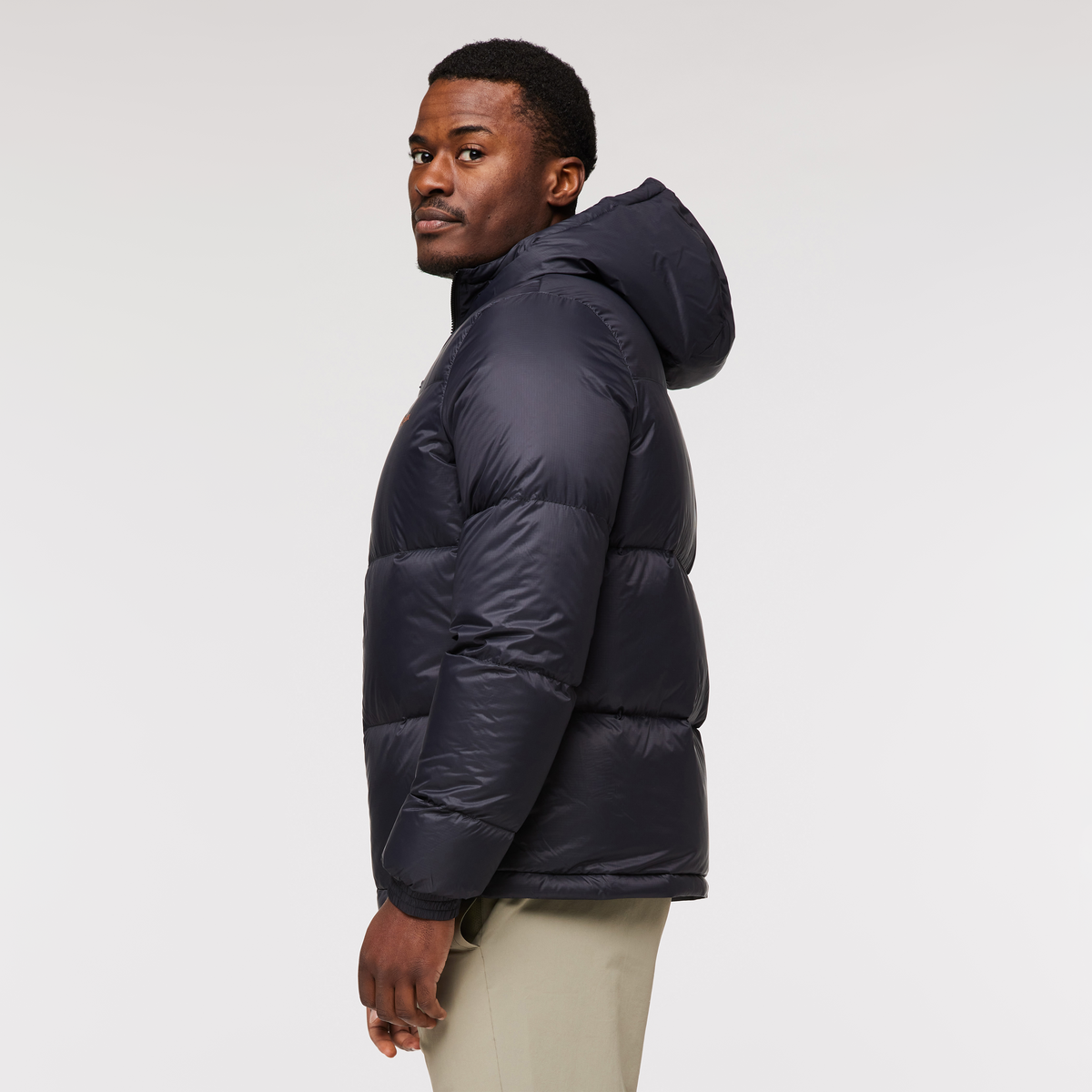 Solazo Hooded Down Jacket - Men's, Black, Model Jeremy