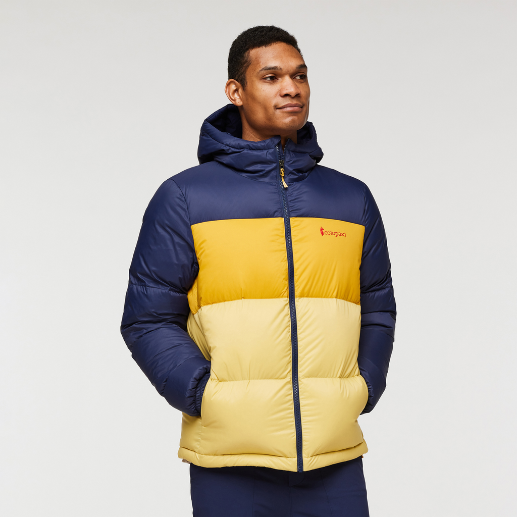 Solazo Hooded Down Jacket - Men's, Maritime/Amber, Model Jason
