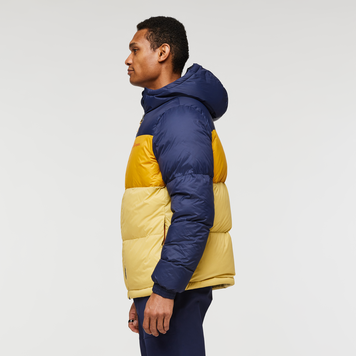 Solazo Hooded Down Jacket - Men's, Maritime/Amber, Model Jason