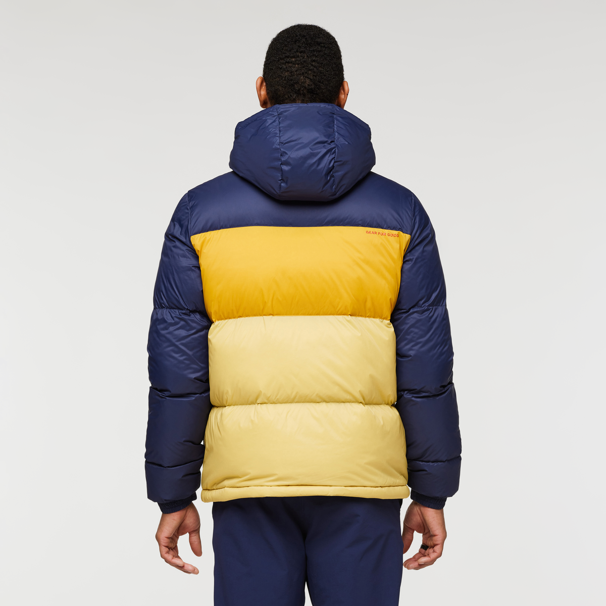Solazo Hooded Down Jacket - Men's, Maritime/Amber, Model Jason
