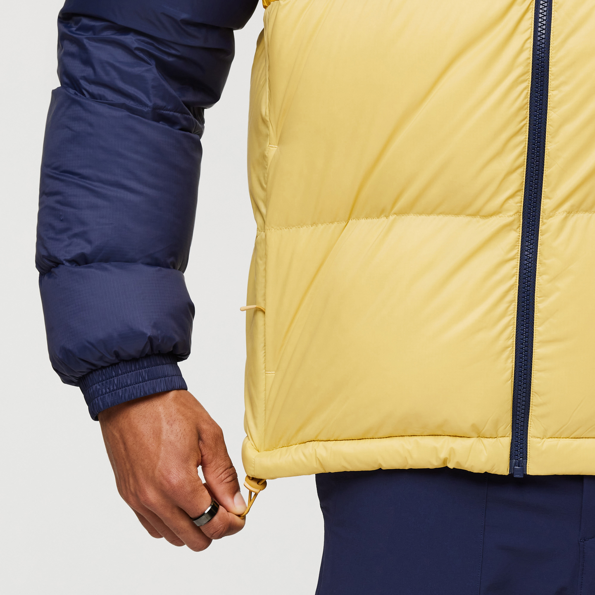 Solazo Hooded Down Jacket - Men's, Maritime/Amber, Model Jason