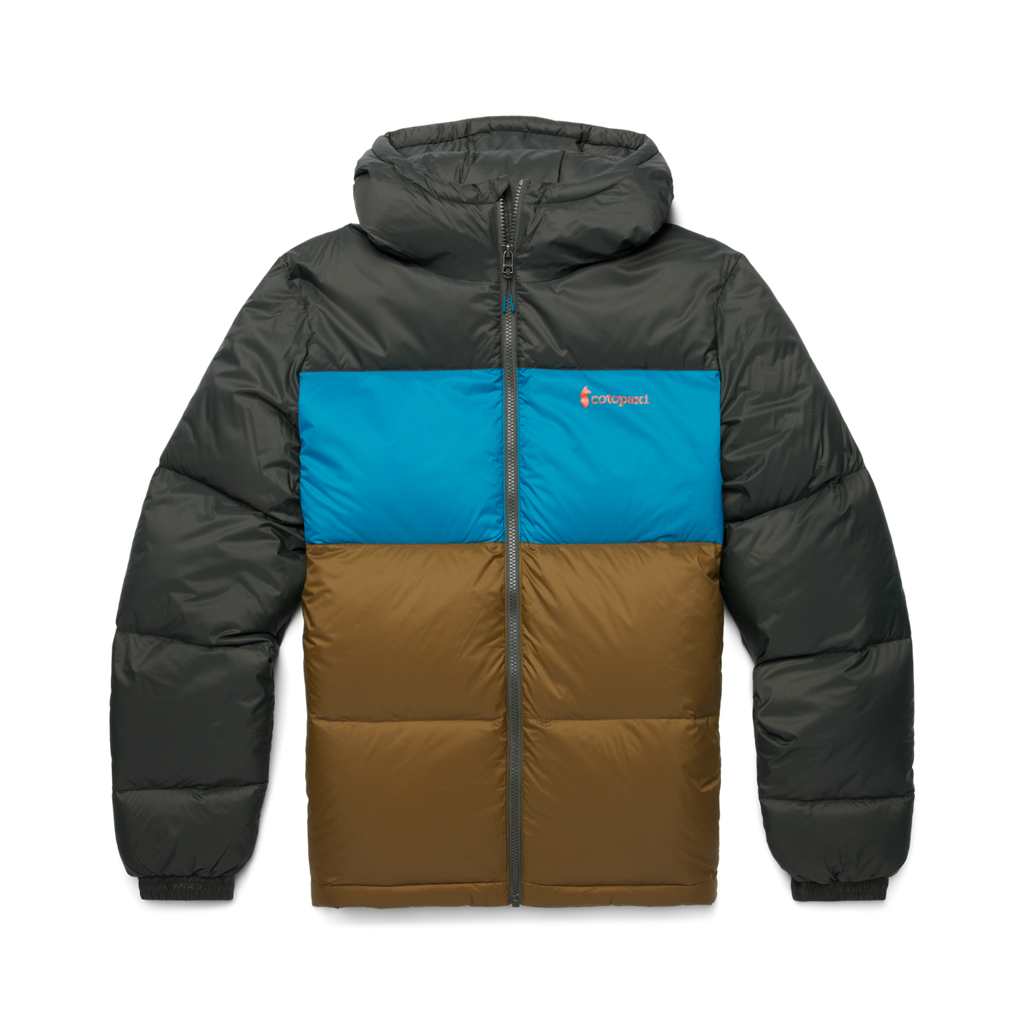 Solazo Hooded Down Jacket - Men's, Woods/Gulf, Model Jeremy