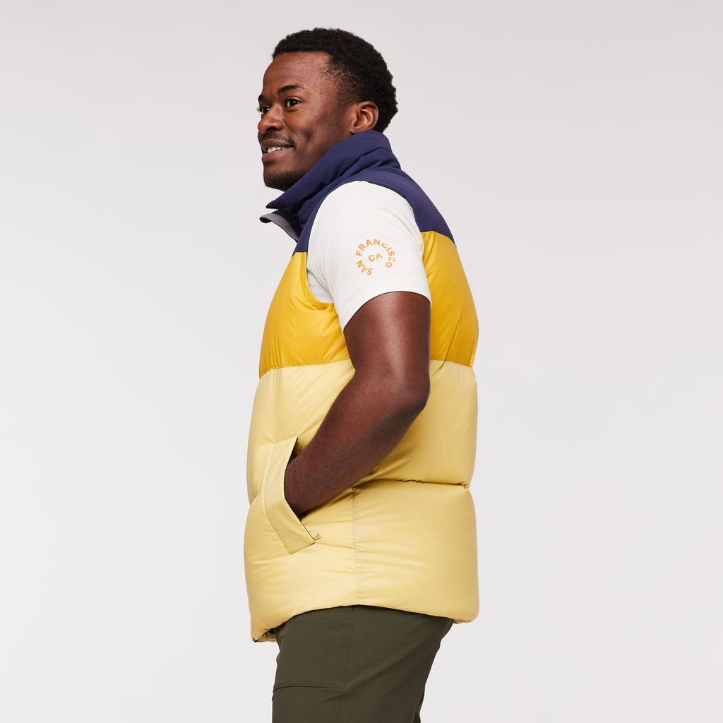 Solazo Down Vest - Men's, Maritime/Amber, Model Jeremy