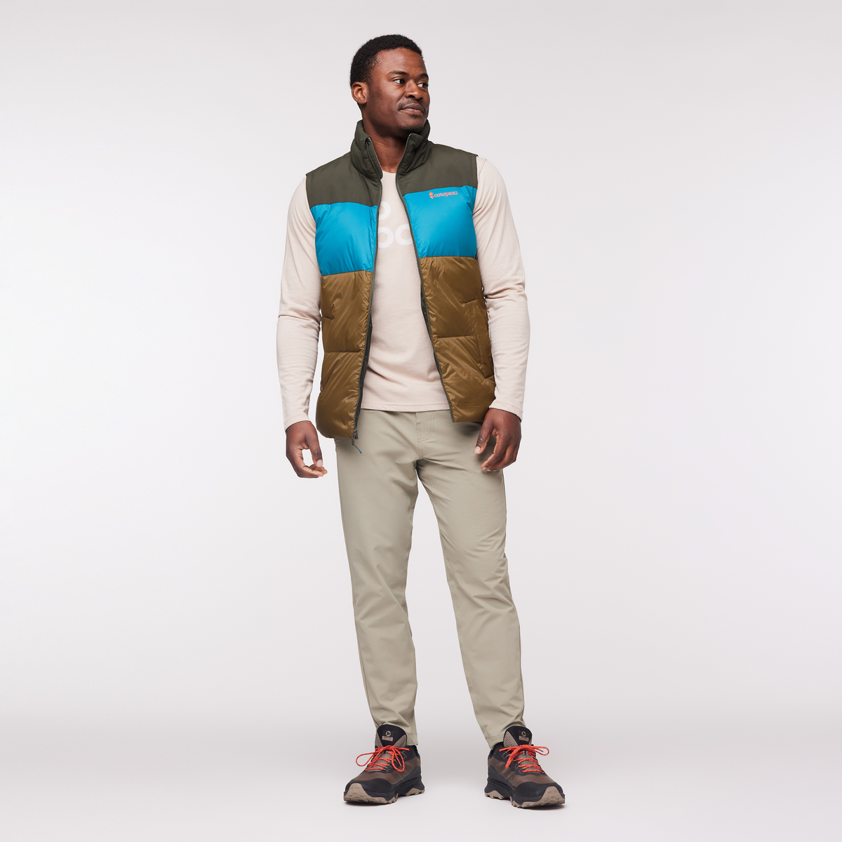 Solazo Down Vest - Men's, Woods/Gulf, Model Jeremy