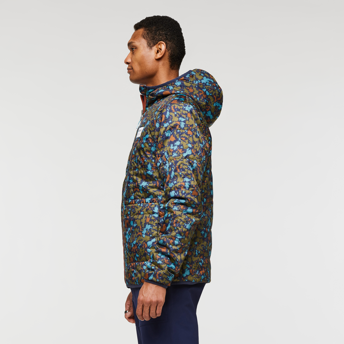 Teca Cálido Hooded Jacket - Print - Men's, Drop Cloth, Model Jason