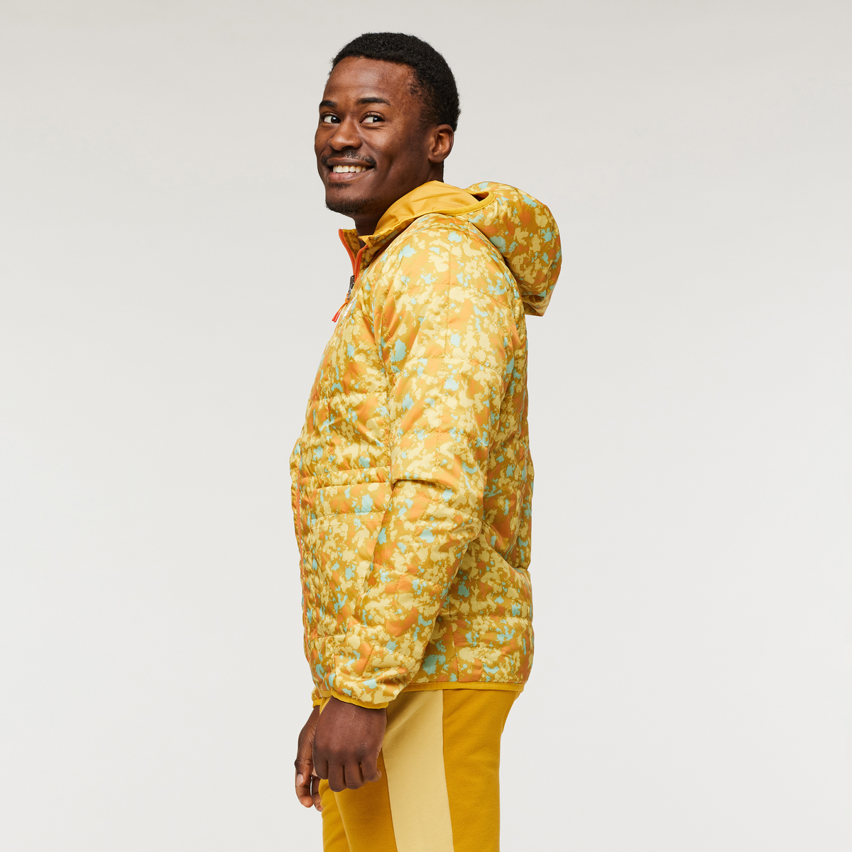 Teca Cálido Hooded Jacket - Print - Men's, Sun Spots, Model Jeremy