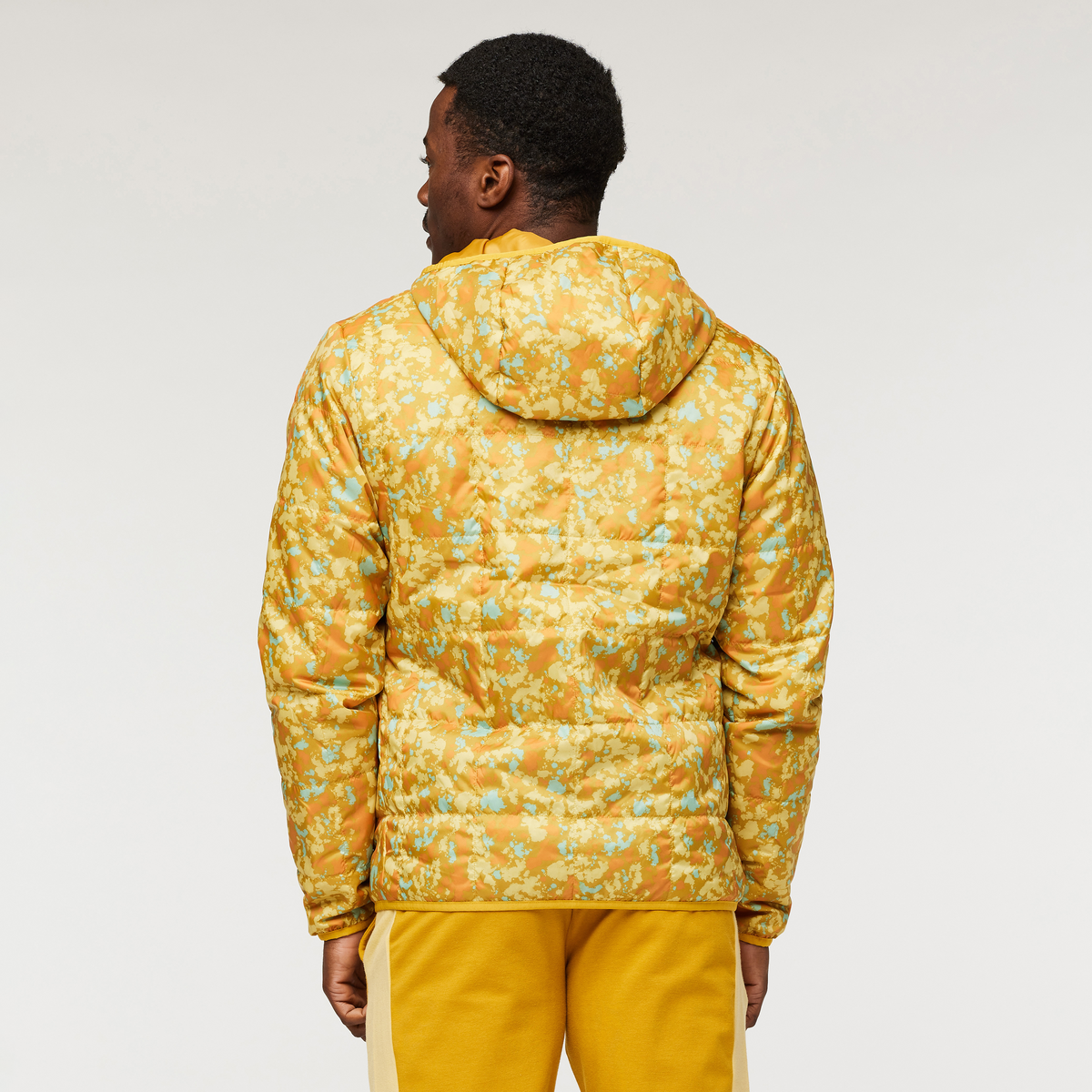 Teca Cálido Hooded Jacket - Print - Men's, Sun Spots, Model Jeremy
