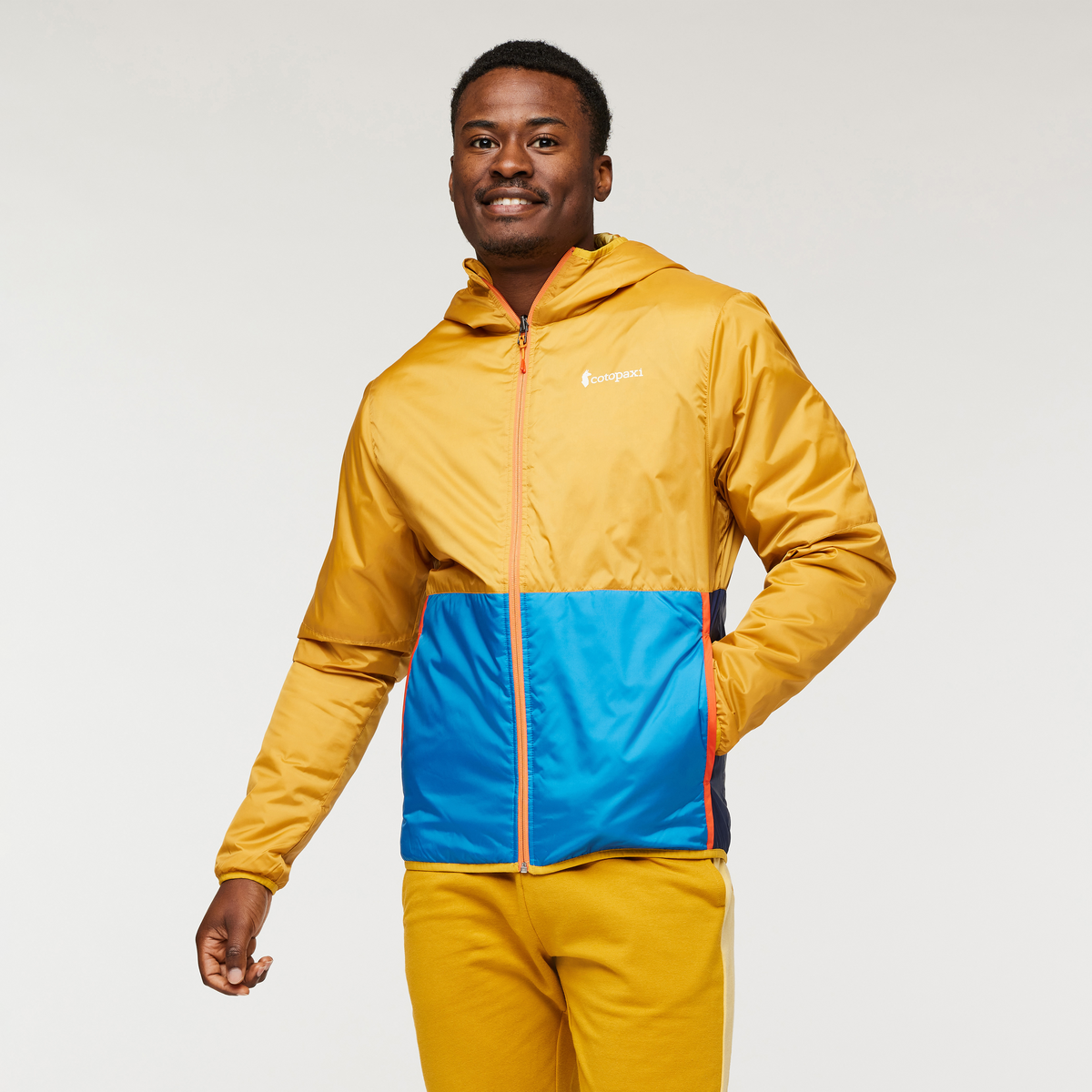 Teca Cálido Hooded Jacket - Print - Men's, Sun Spots, Model Jeremy