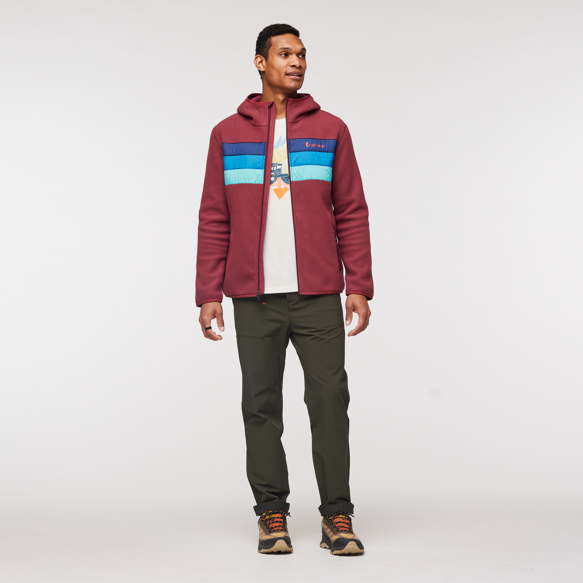 Teca Fleece Hooded Full-Zip Jacket - Men's, Beets Me, Model Jason