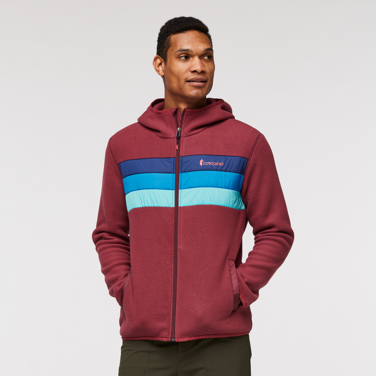 Teca Fleece Hooded Full-Zip Jacket - Men's, Beets Me, Model Jason