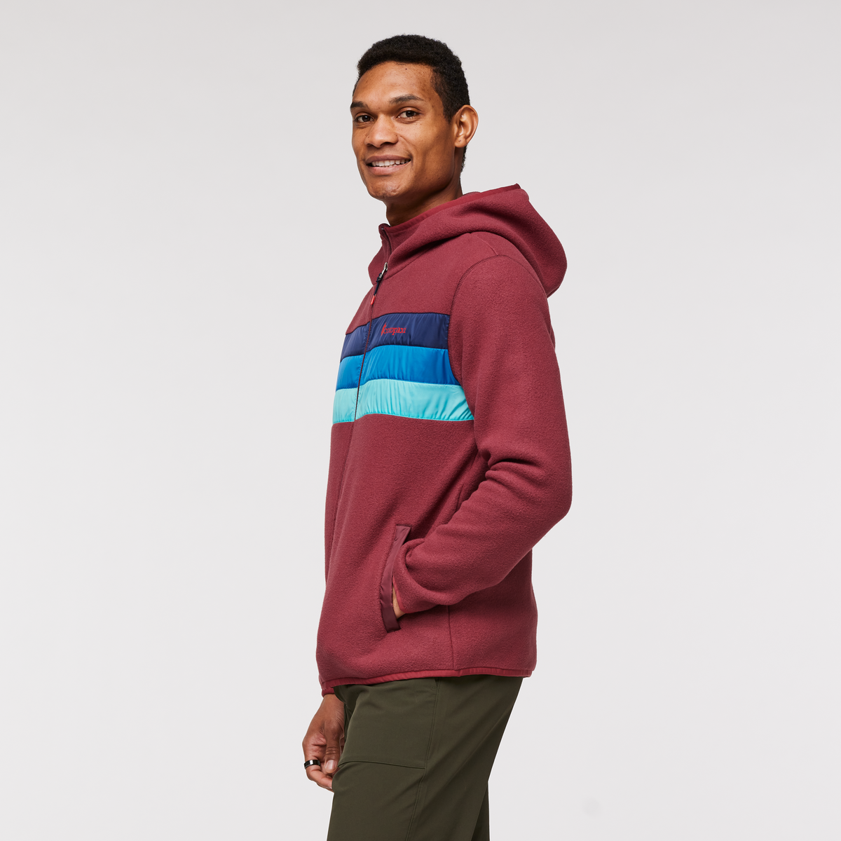 Teca Fleece Hooded Full-Zip Jacket - Men's, Beets Me, Model Jason