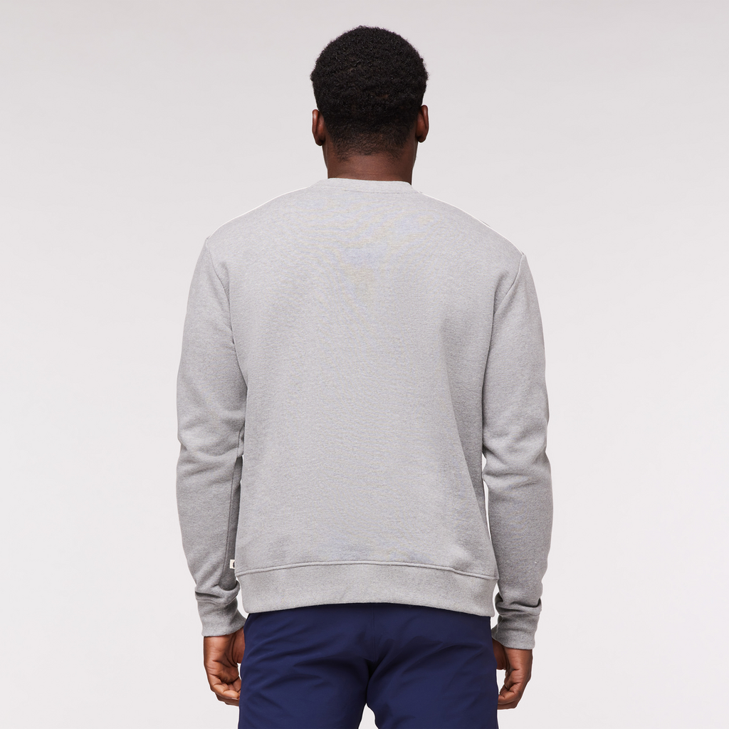 Traveling Llama Crew Sweatshirt - Men's, Heather Grey, Model Jeremy