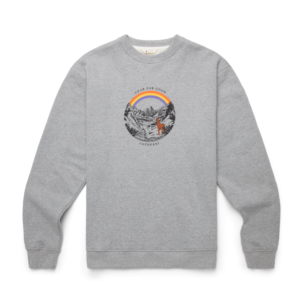 Traveling Llama Crew Sweatshirt - Men's, Heather Grey