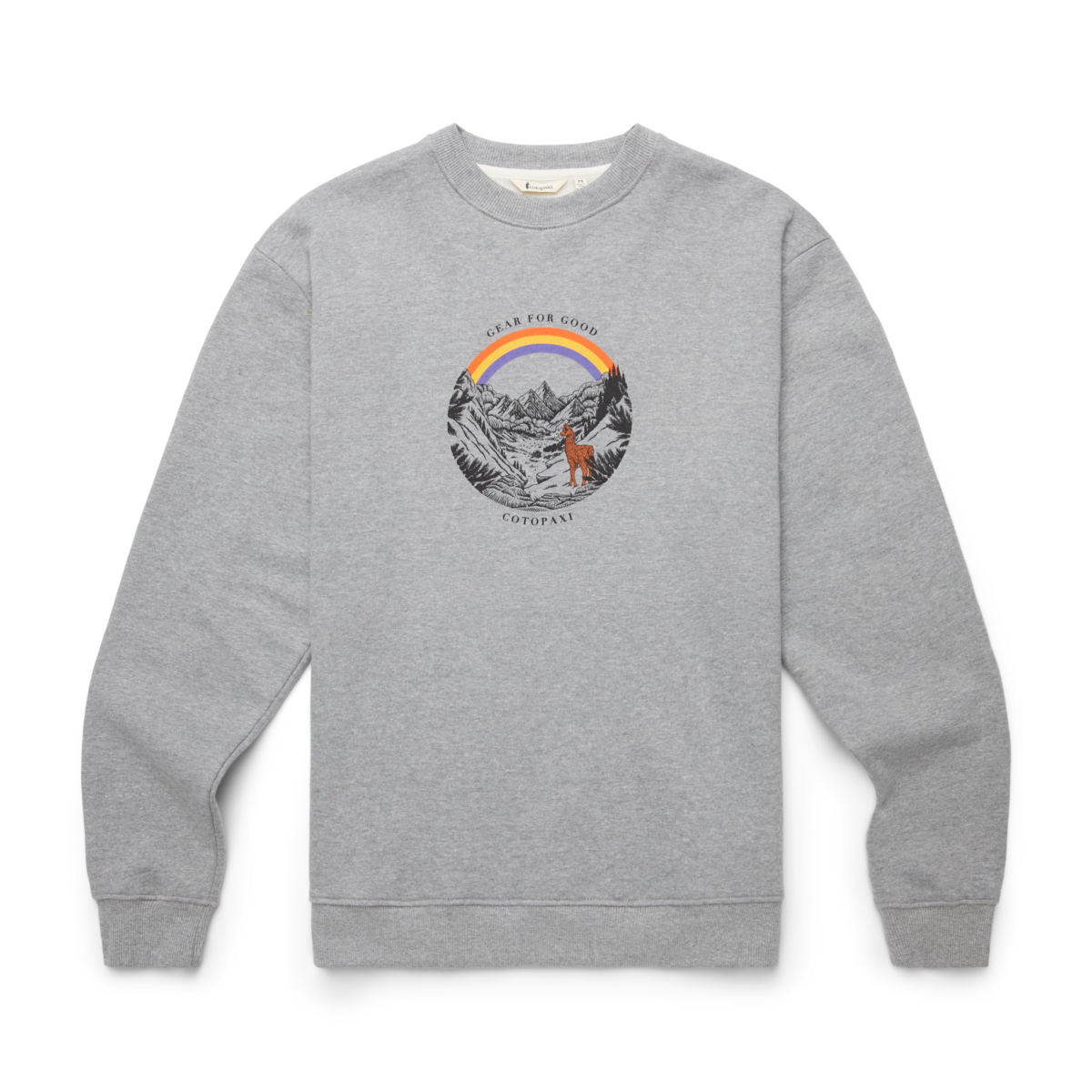 Traveling Llama Crew Sweatshirt - Men's, Heather Grey