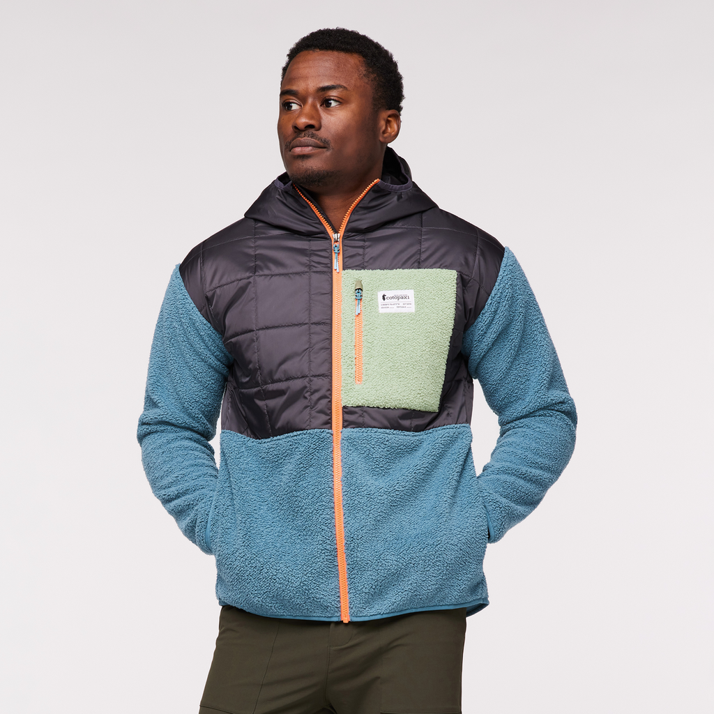 Trico Hybrid Hooded Jacket - Men's, Graphite/Blue Spruce, Model Jeremy