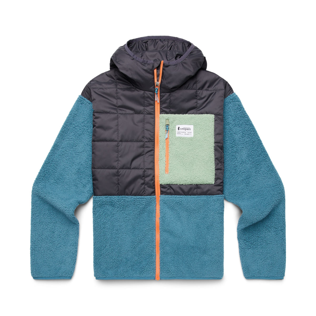 Trico Hybrid Hooded Jacket - Men's, Graphite/Blue Spruce, Model Jeremy