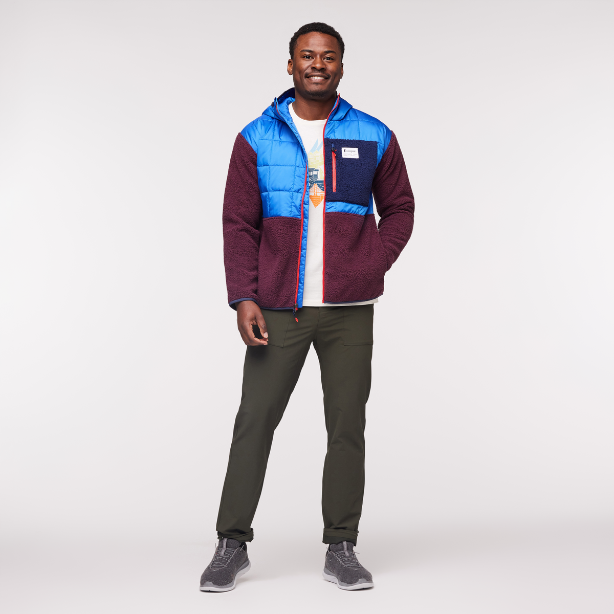Trico Hybrid Jacket - Men's, Blue Violet/Wine, Model Jeremy