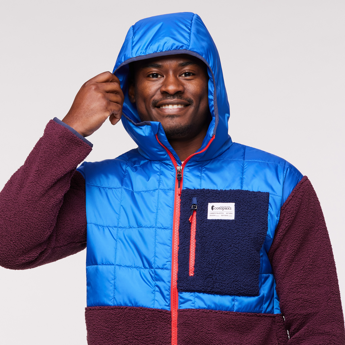 Trico Hybrid Jacket - Men's, Blue Violet/Wine, Model Jeremy
