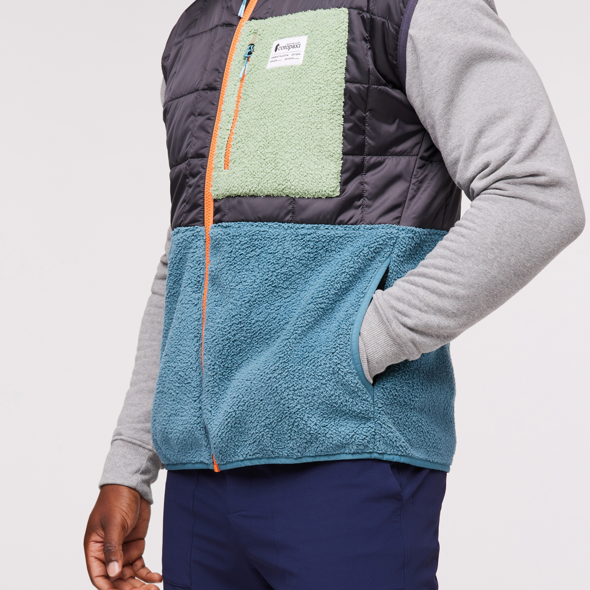 Trico Hybrid Vest - Men's, Graphite/Blue Spruce, Model Jeremy