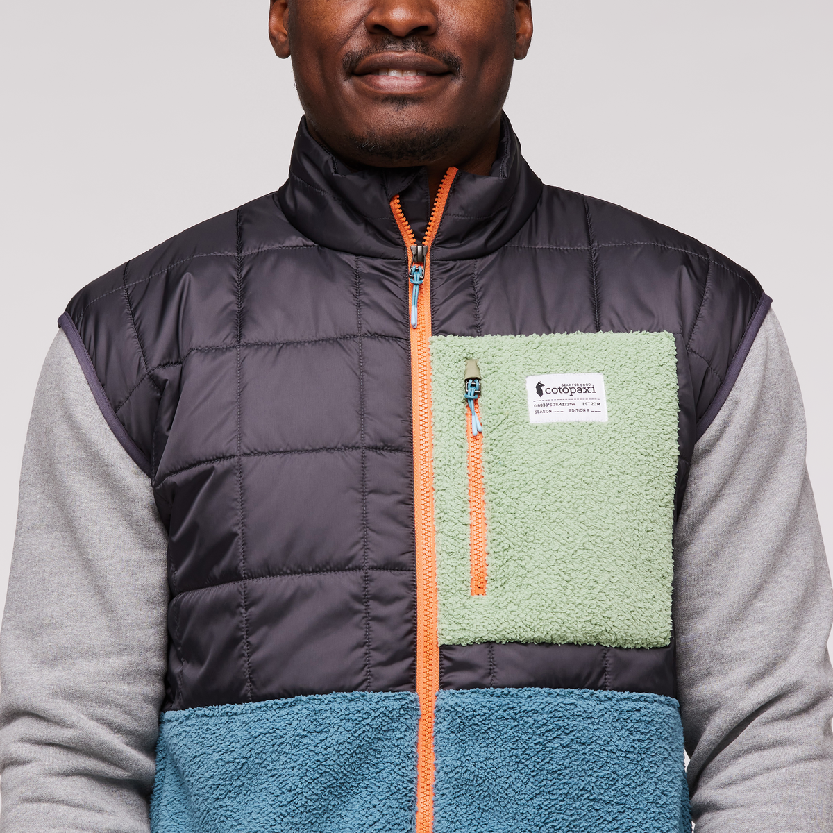 Trico Hybrid Vest - Men's, Graphite/Blue Spruce, Model Jeremy