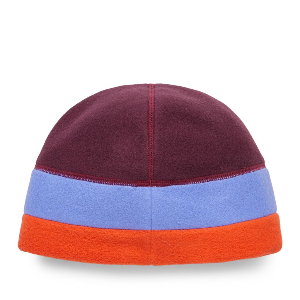 Teca Fleece Beanie, Wine Stripes